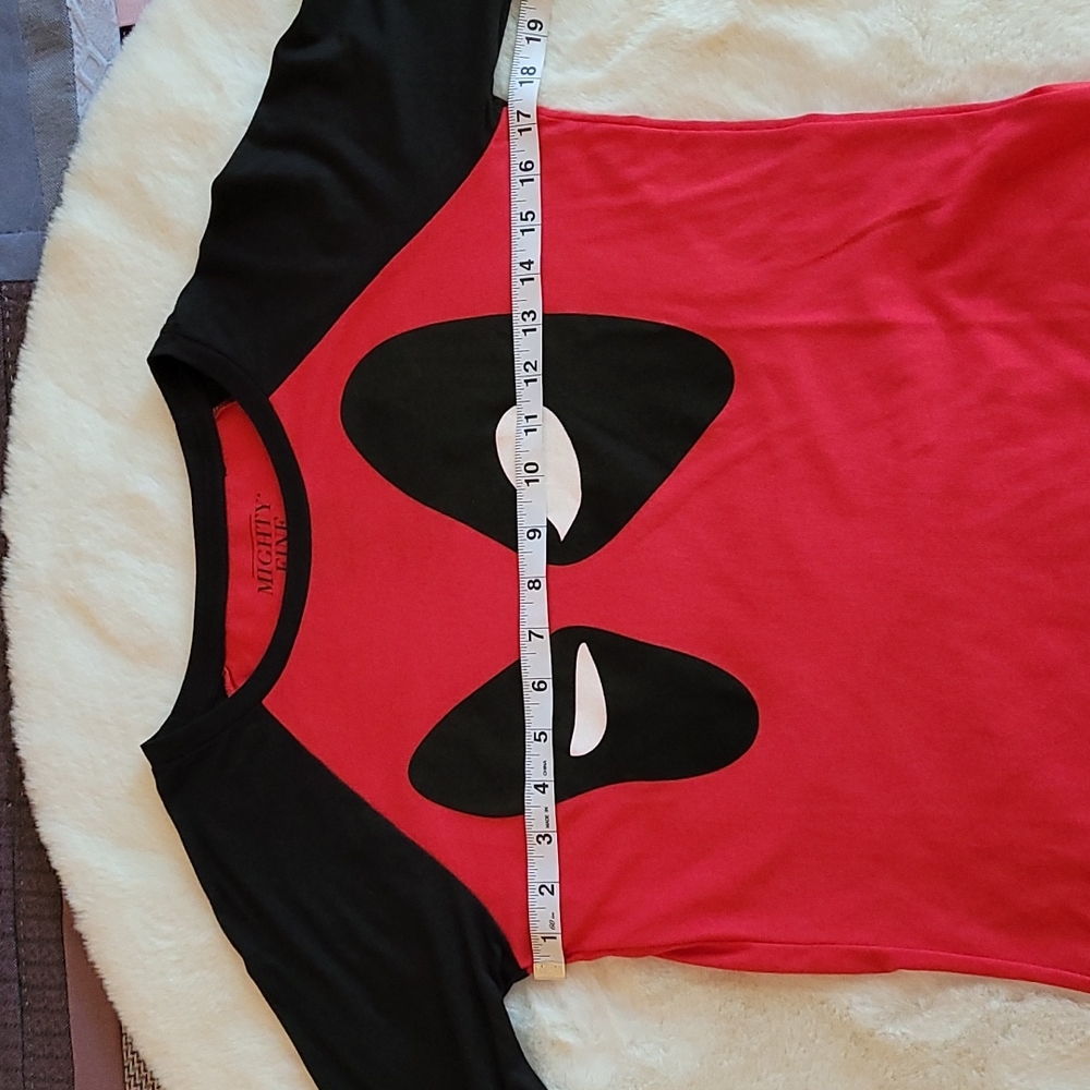 Marvel X Mighty Fine Red & Black Deadpool Character Raglan Shirt Small - Picture 4 of 9